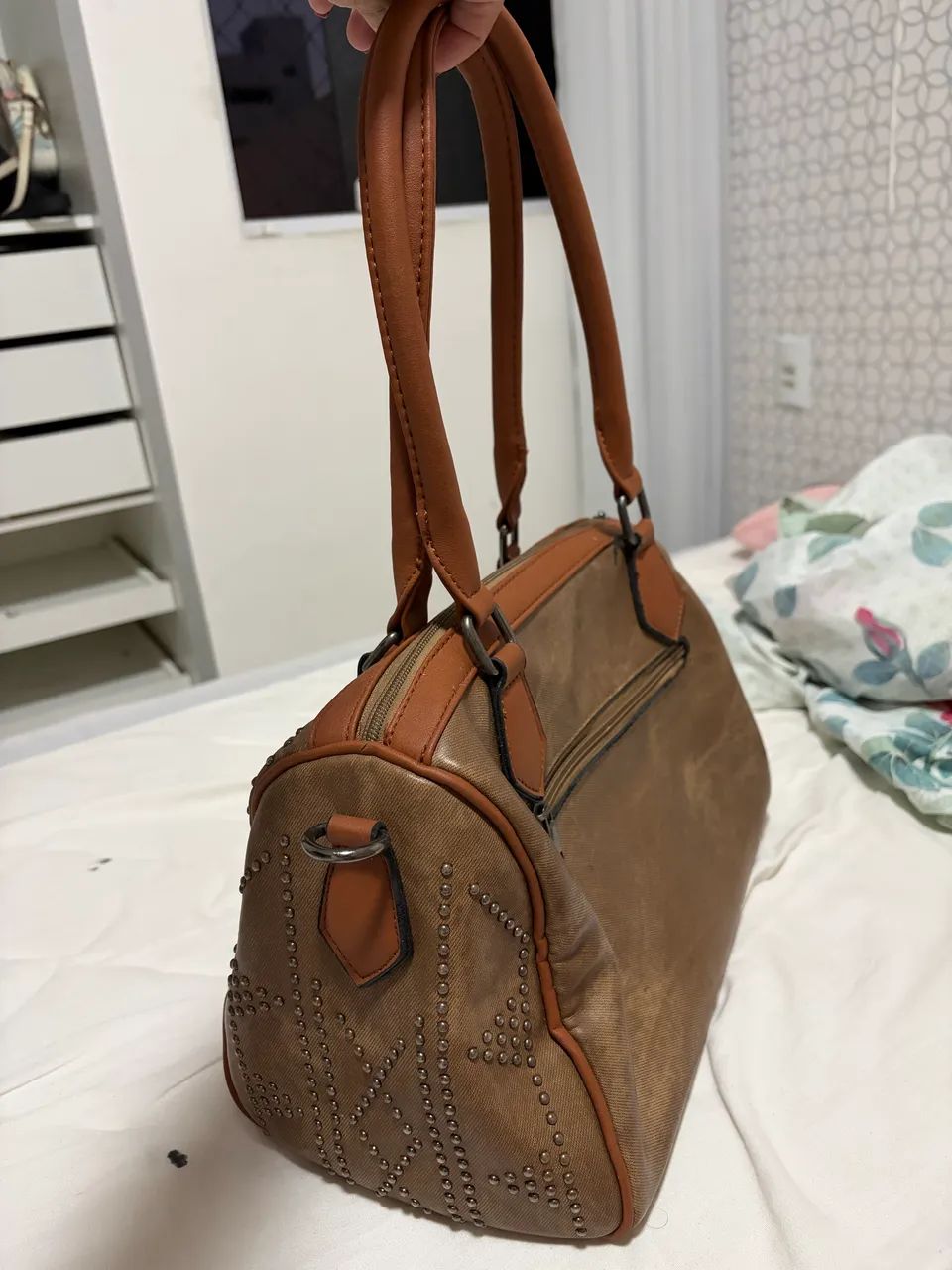 Bolsa baú caramelo - Média  - Foto 2