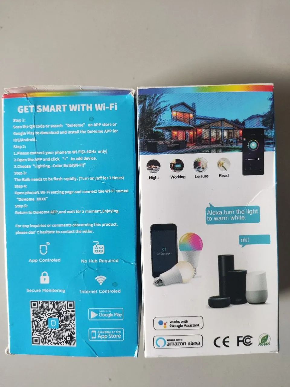 Kit 2 Lâmpadas Inteligentes Wi-Fi RGB+CW - Compatível Alexa e Google - Foto 2