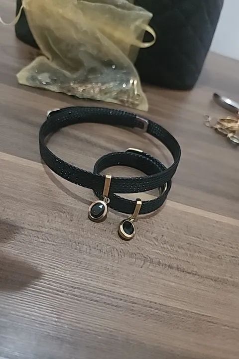 Conj. Premium Choker e pulseira BLACK - ROSA RIO - Foto 3