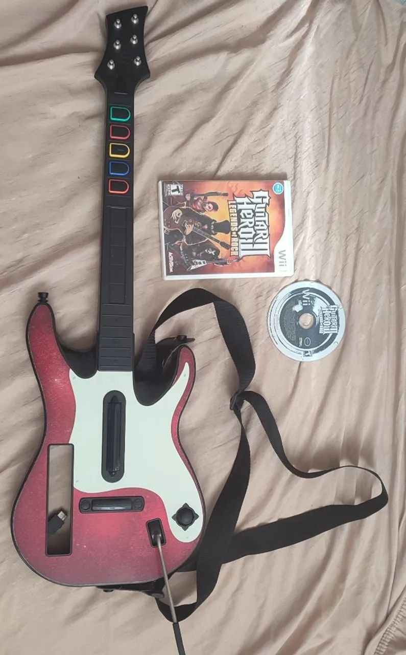 Guitarra wii com jogo