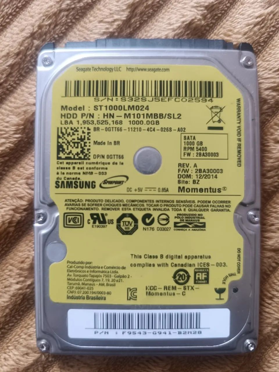 HD 1TB Seagate/Samsung Momentus 2.5? + Case Externo USB 2.0 - Foto 3