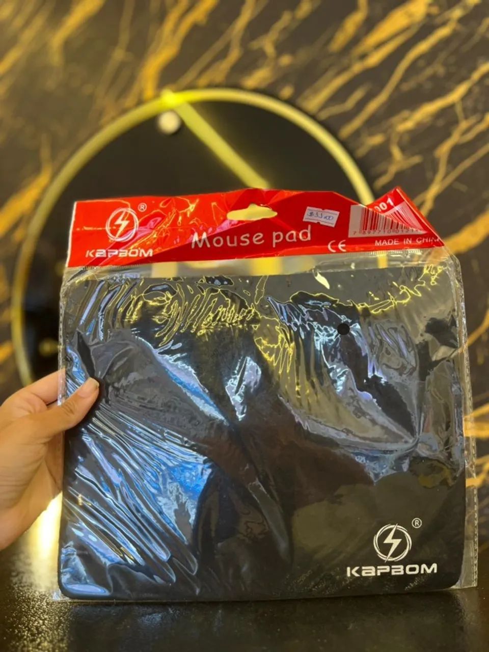 Mousepad preto e personalizado
