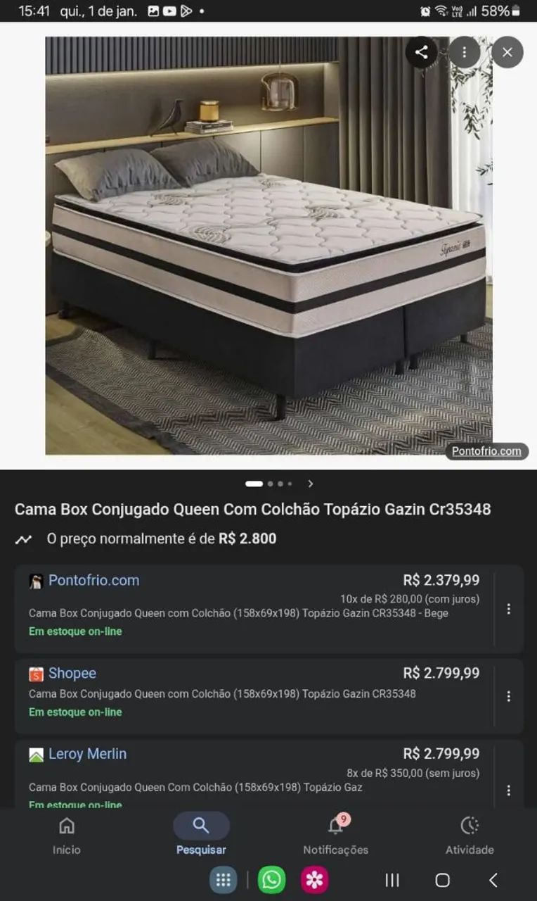 Cama box R$ 875,00