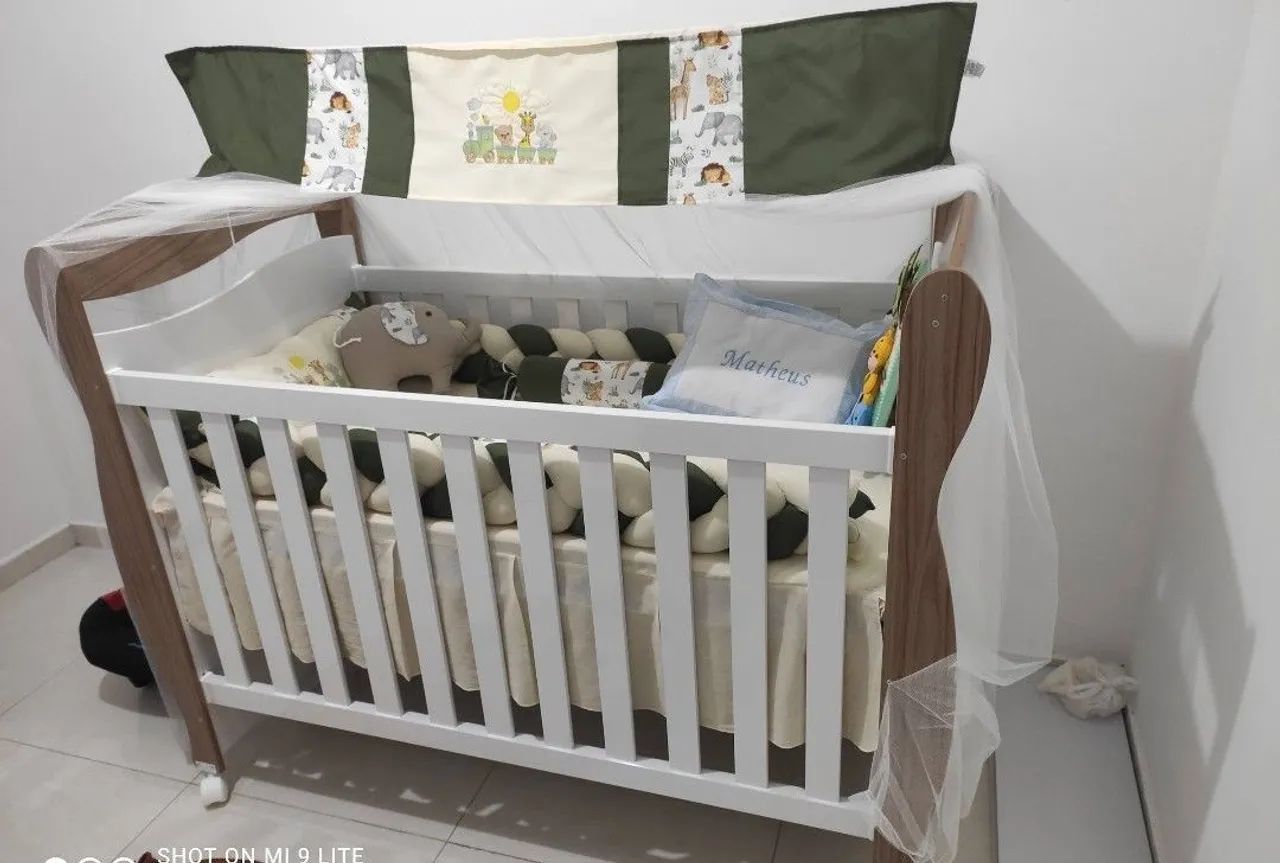 Quarto de Bebê Completo - Guarda-Roupa, Cômoda e Berço 3 em 1 - Foto 3