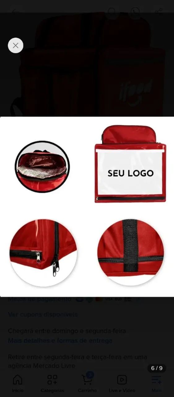 Bag de entrega com caixa de Isopor - Foto 5