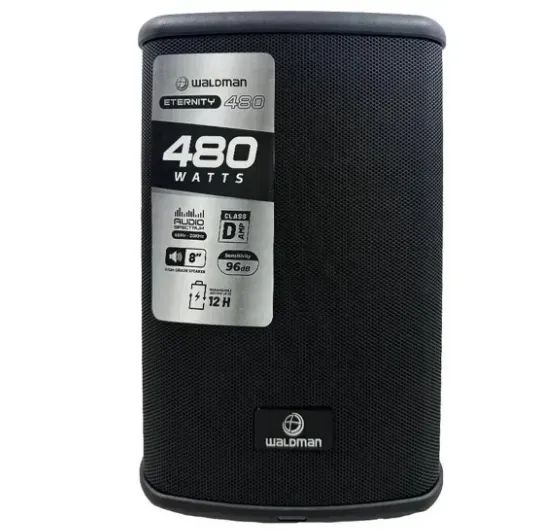 CAIXA AMPLIFICADA PORTATIL ATIVA WALDMAN ET-480 8 POLEGADAS COM BATERIA