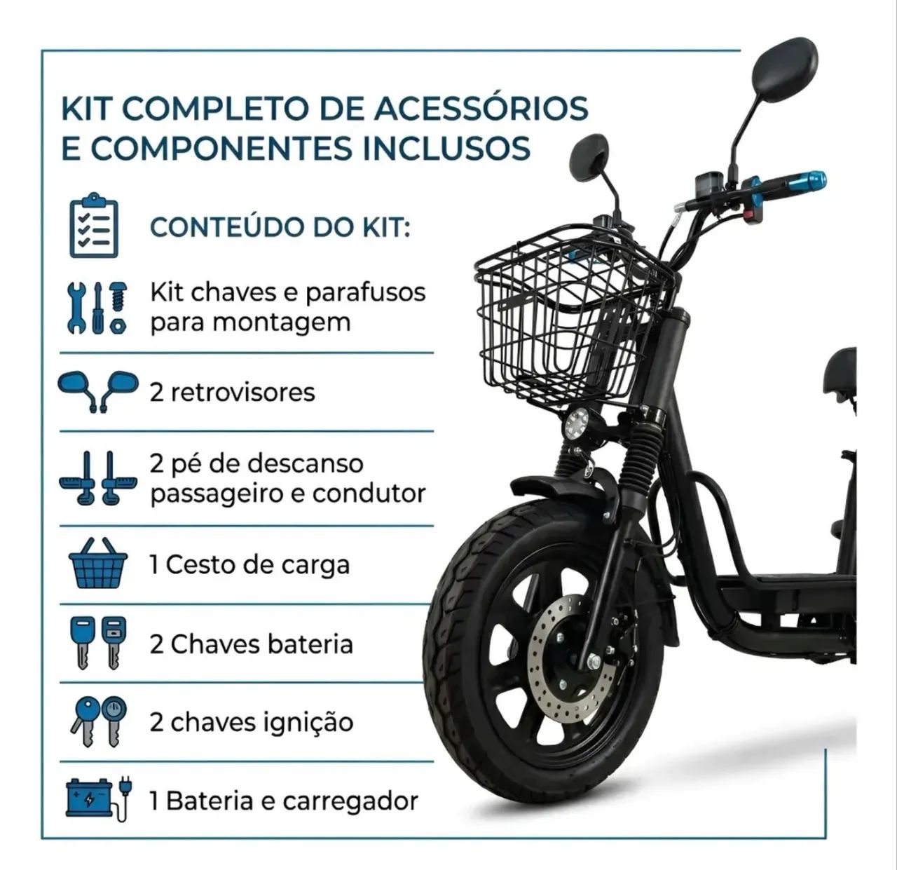 BICICLETA ELÉTRICA OÁSIS 1000W | ZERO KM - Foto 5