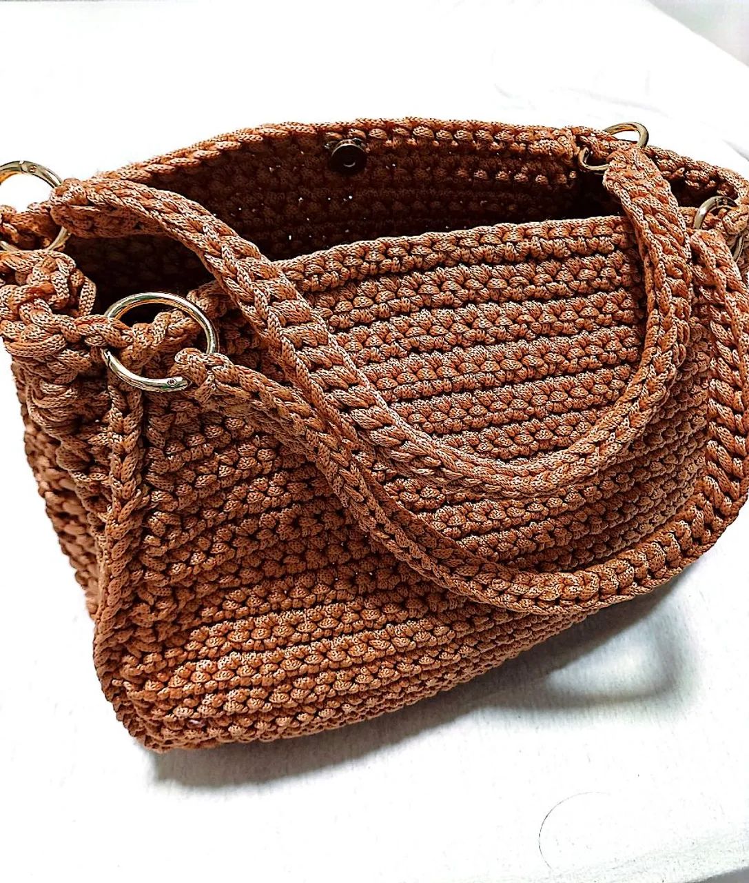 Bolsa de crochê fio náutico  - Foto 3