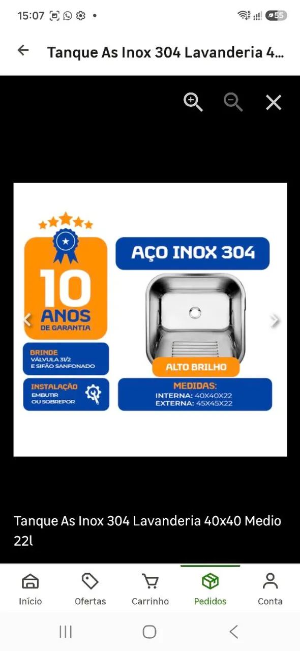 TANQUE EMBUTIR INOX  - Foto 3