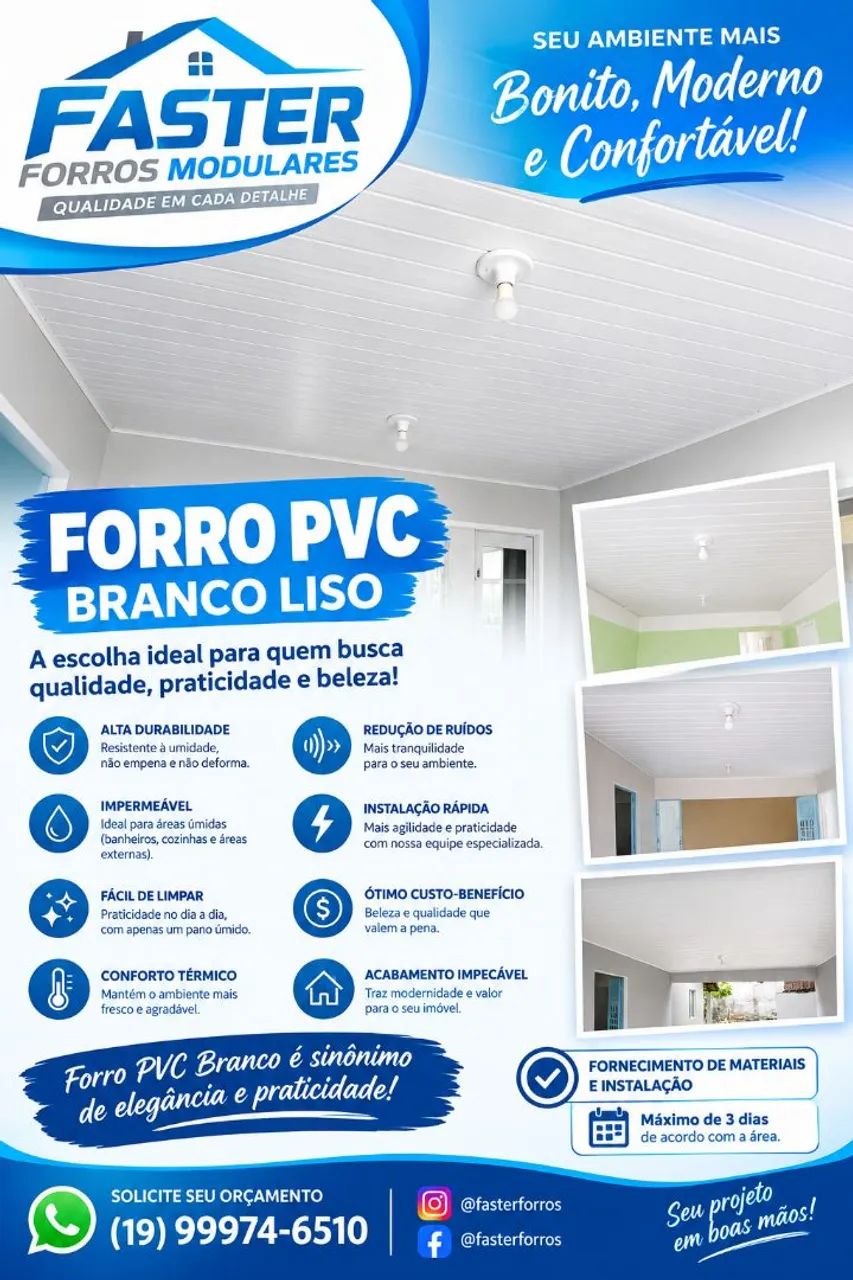 Forro de pvc branco 