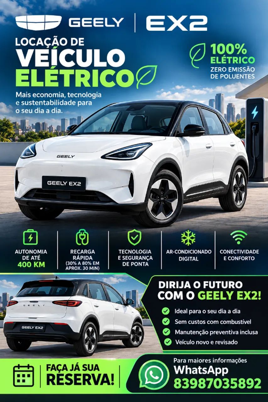 aluguel/locação de carro elétrico