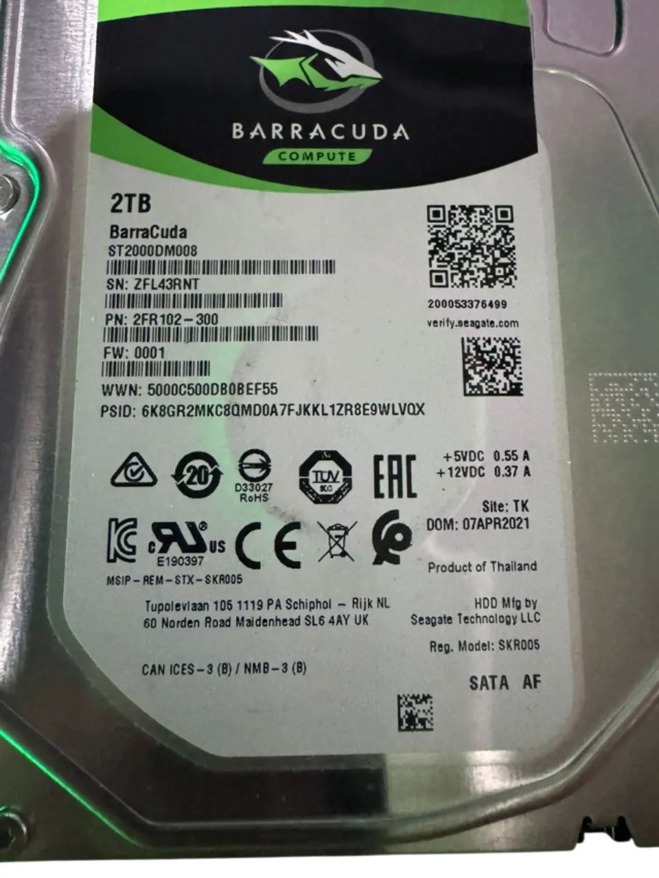 HD Seagate Barracuda 2 TB 7200 rpm