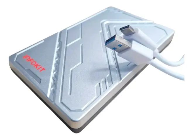 Case para HD 2.5 com USB 3.1 e LED, Cor Prateado