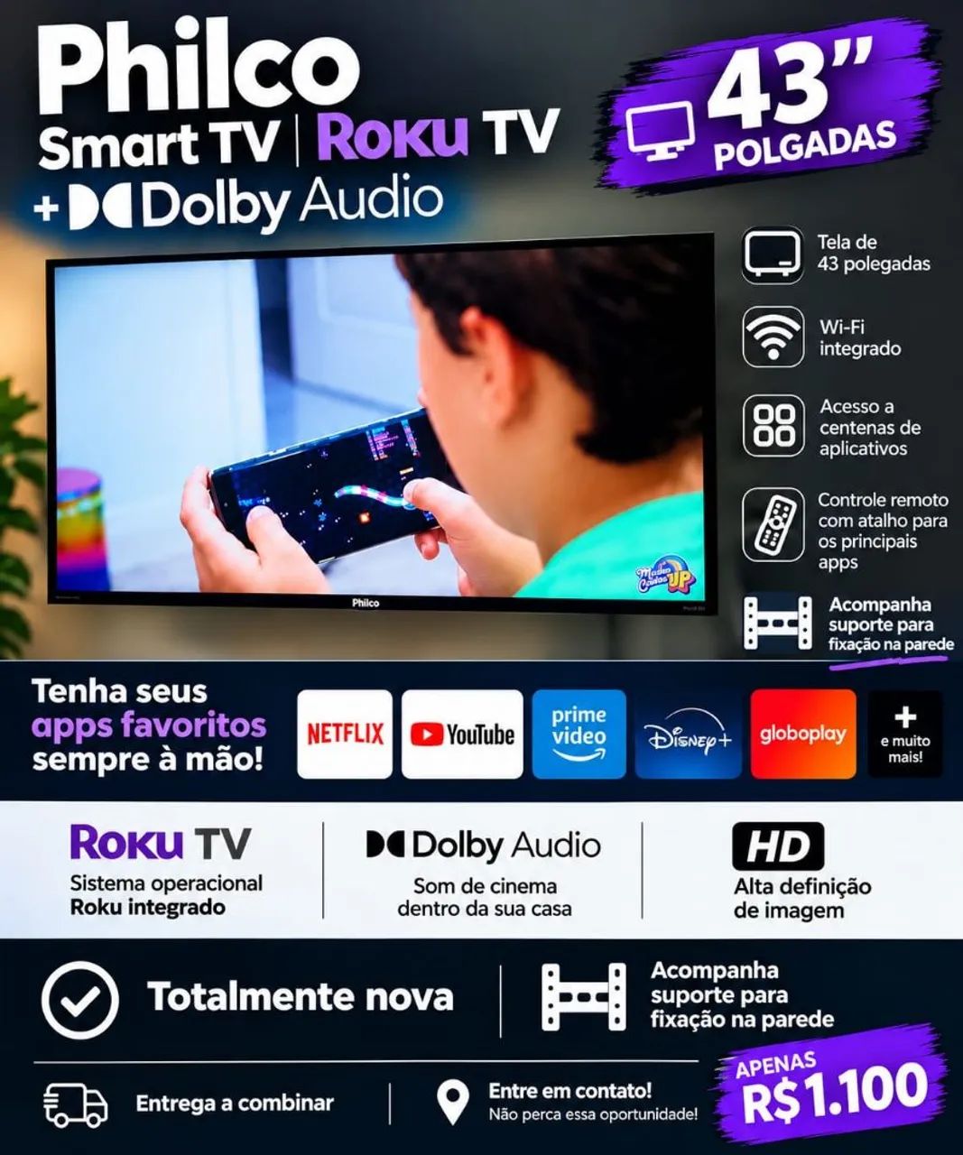 Vendese tv smart 43 polegadas