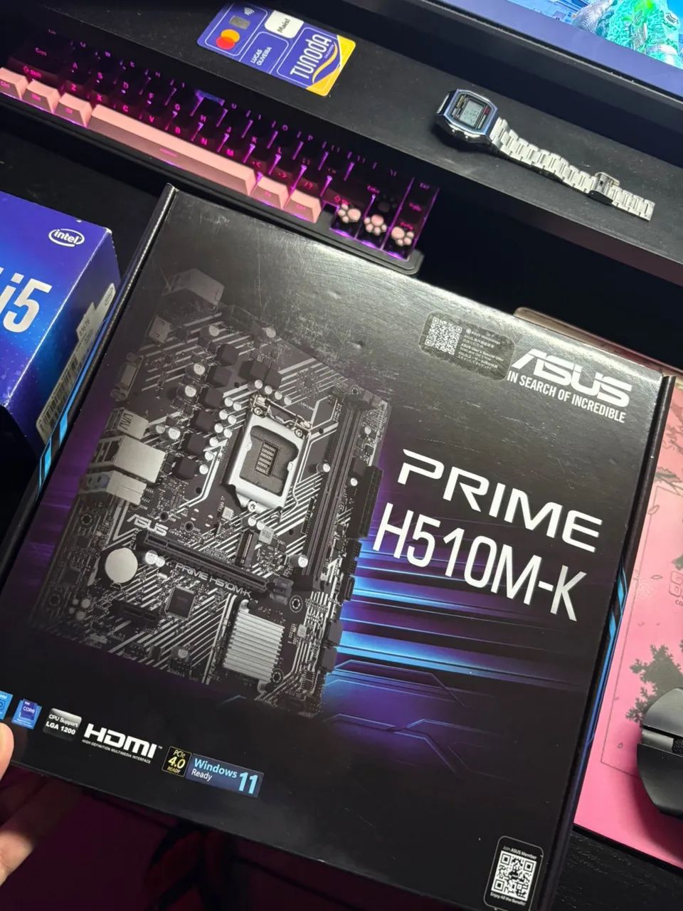 Processador Intel Core i5 10400F, 2.90GHz e Placa mãe Asus Prime