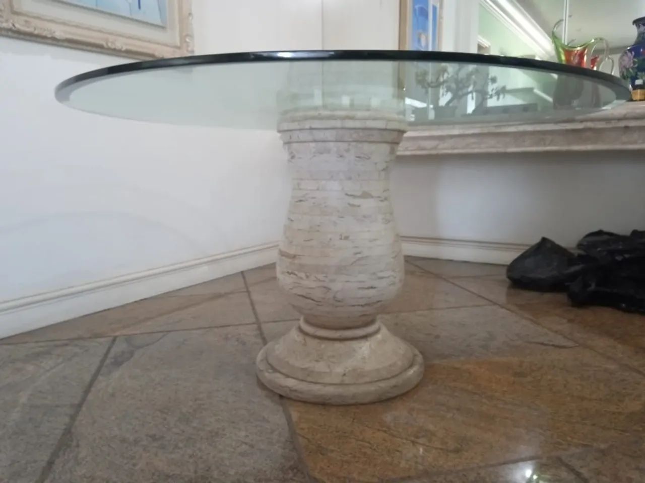 Linda mesa vidro luxo 