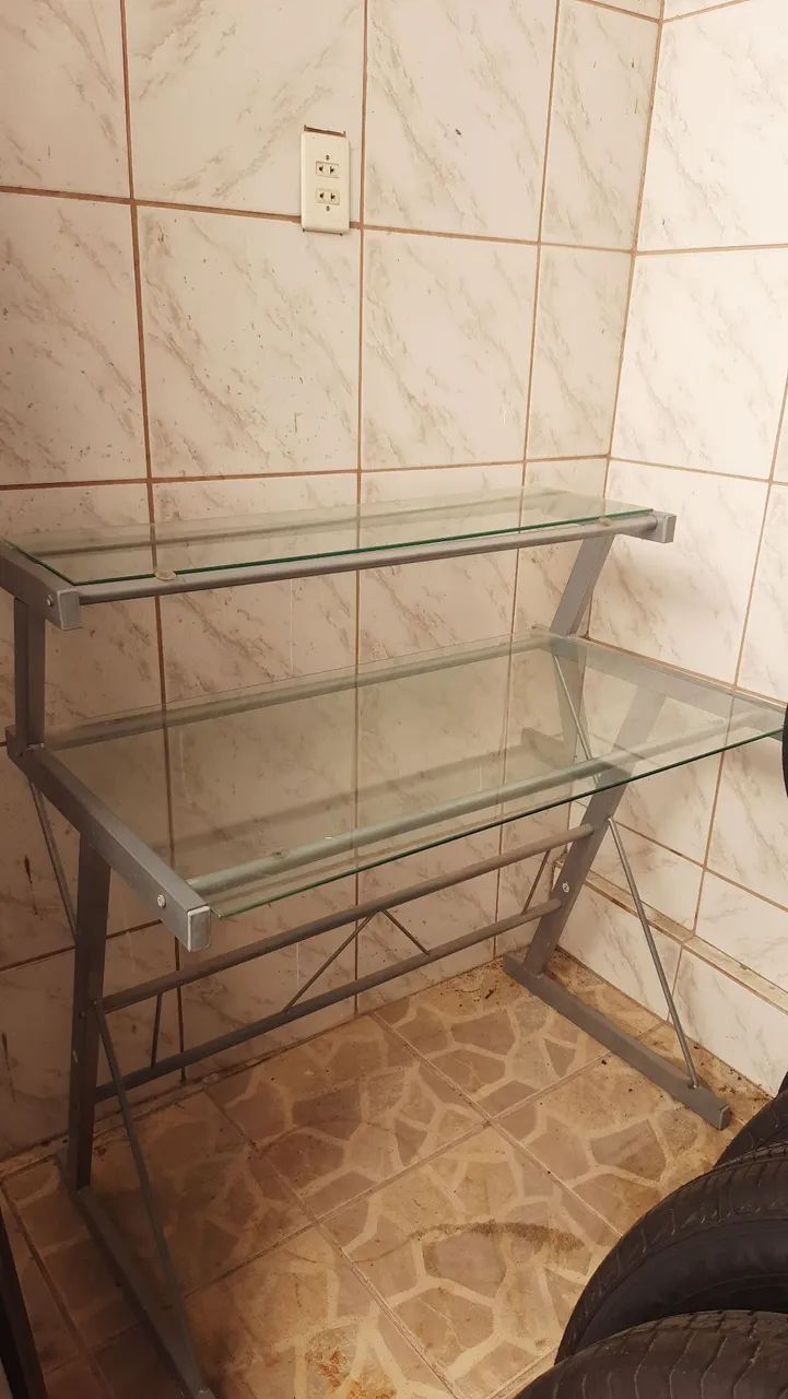 Mesa de escritório/escrivaninha de vidro