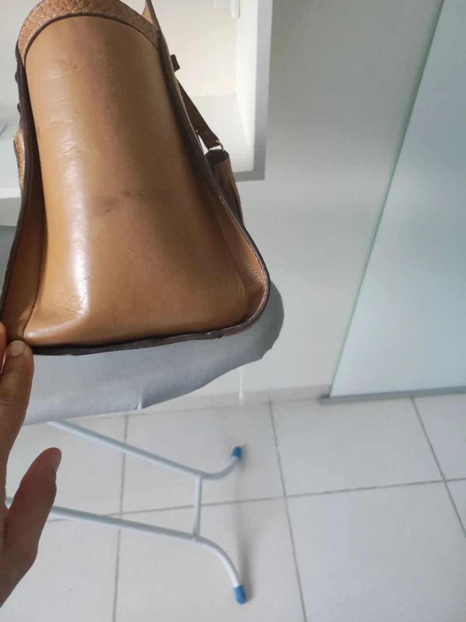 Bolsa De Couro Classe Couro Bege  - Foto 5