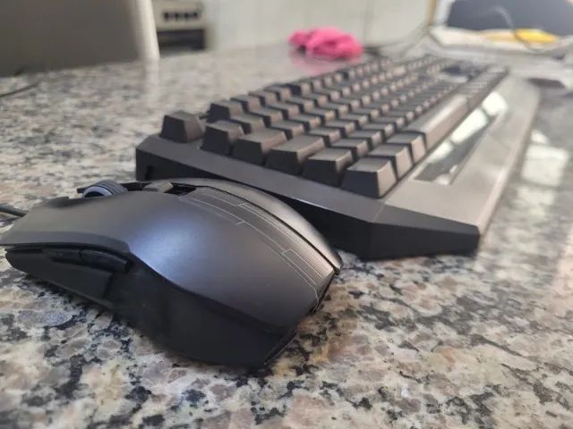 Kit teclado e Mouse Cooler Master Devastator led azul semi mecânico preto usb