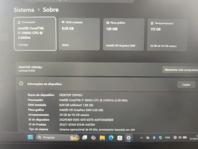 Notebook DELL core i7 8 gigas com SSD - Foto 4