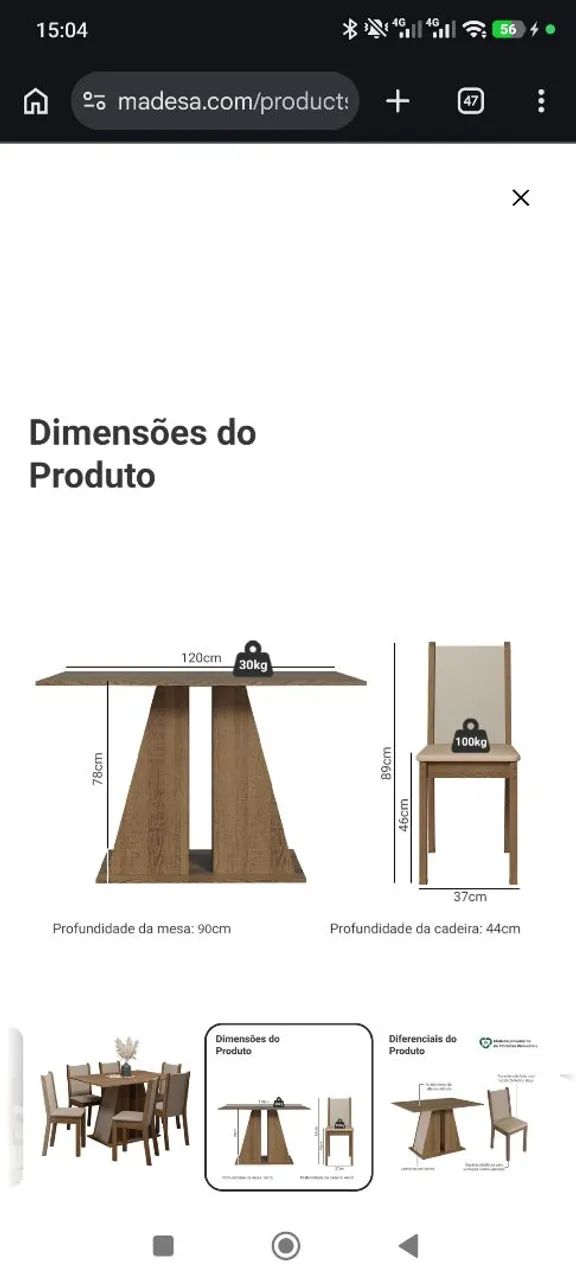 Mesa de jantar com 6 cadeiras - Foto 2
