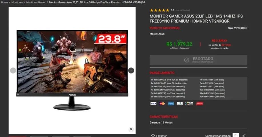 Monitor gamer 144hz ASUS - Foto 3