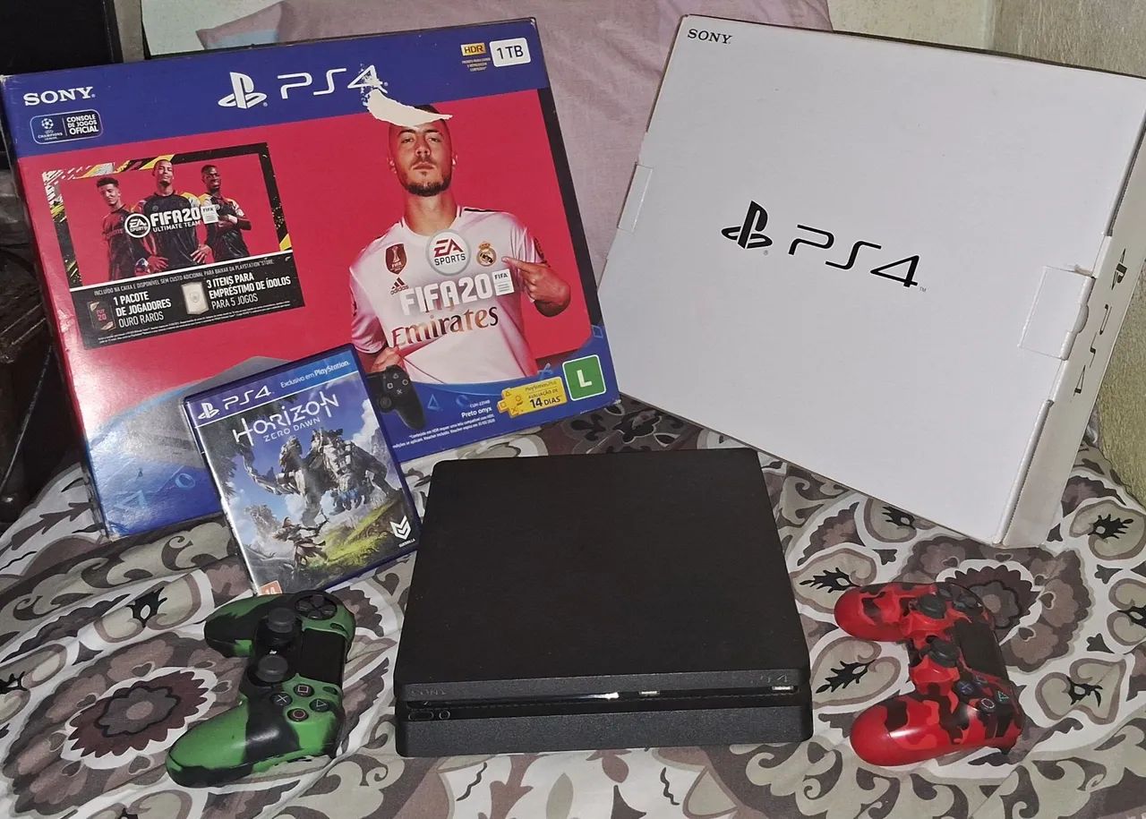 Ps4 slim 1 tb 2 controles e jogos