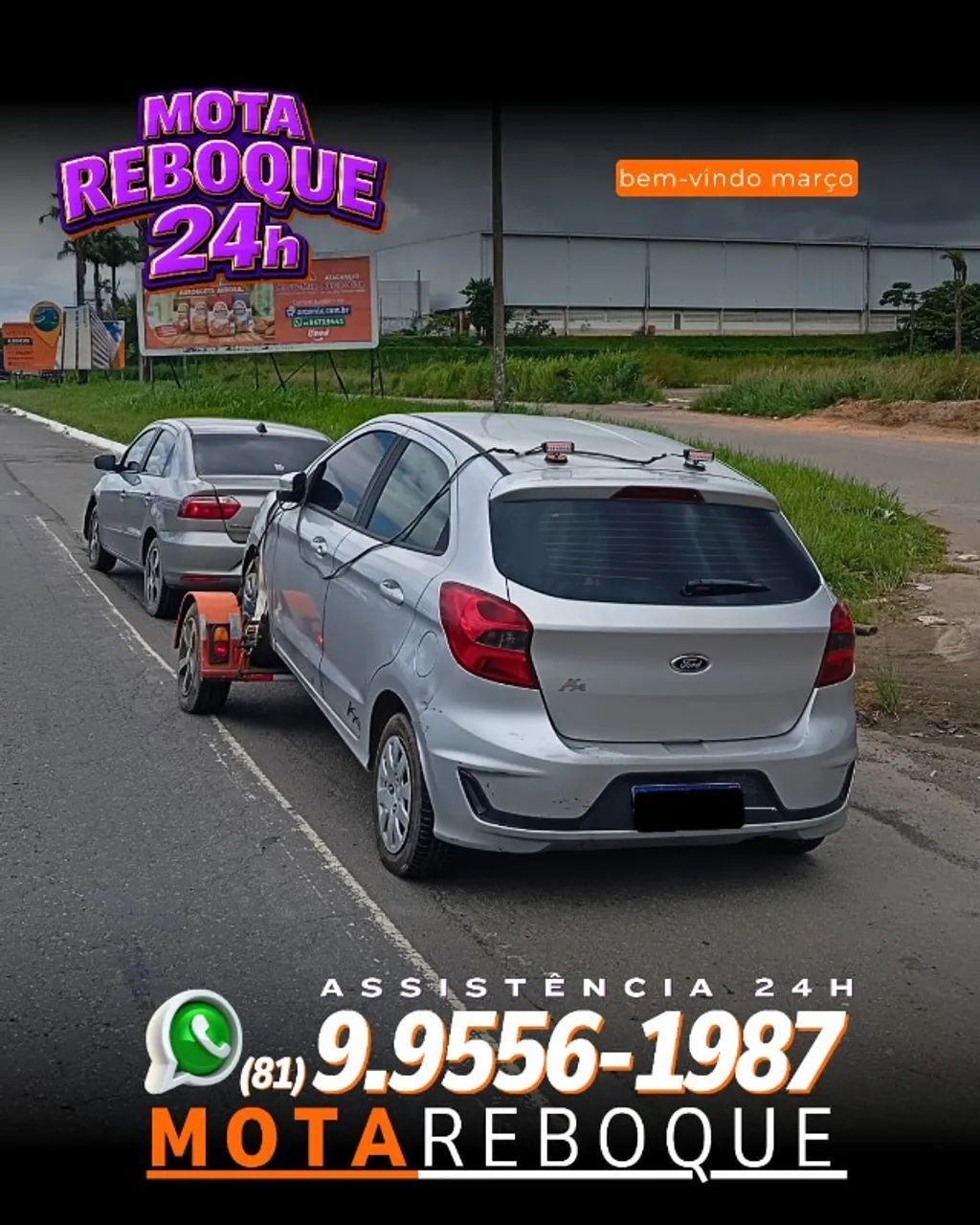 REBOQUE PARA CARRO E MOTO F:9.5.5.6.-1.9.8.7 - Foto 2