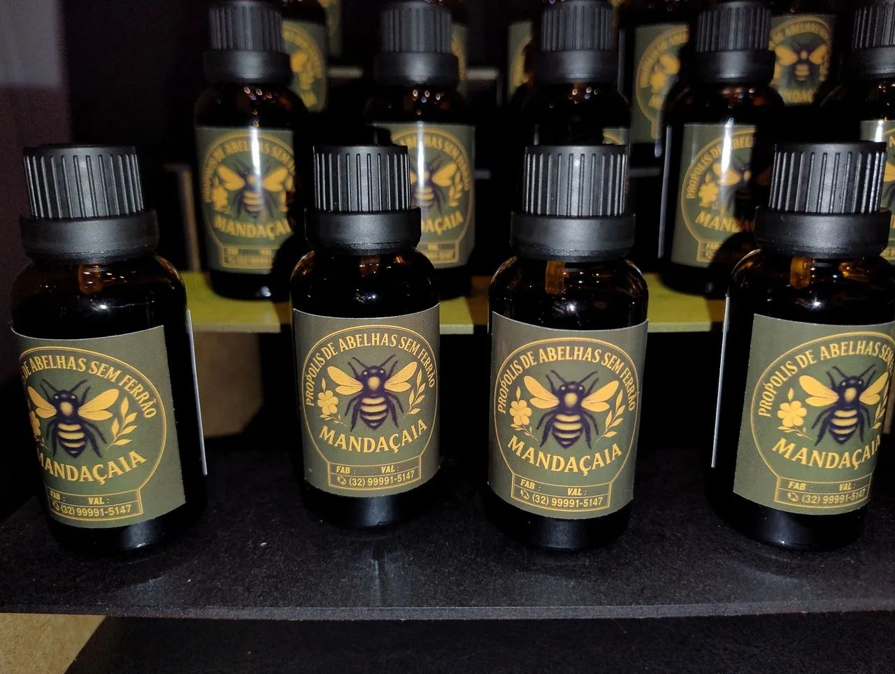 30 ml de EXTRATO DE PRÓPOLIS PURO - ORGÂNICO DE MANDAÇAIA  30 ML