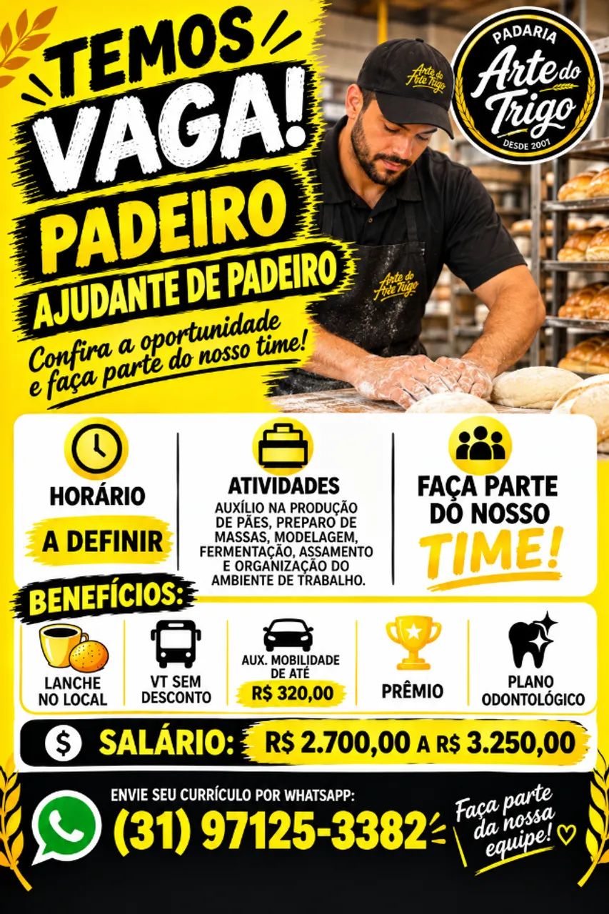 Padeiro e Ajudante de Padeiro