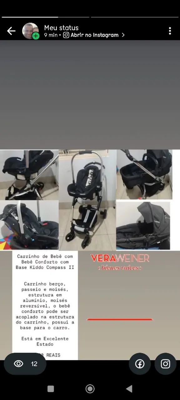 Carrinho Kiddo Nomad + Bebê Conforto + base (carro) - Foto 5