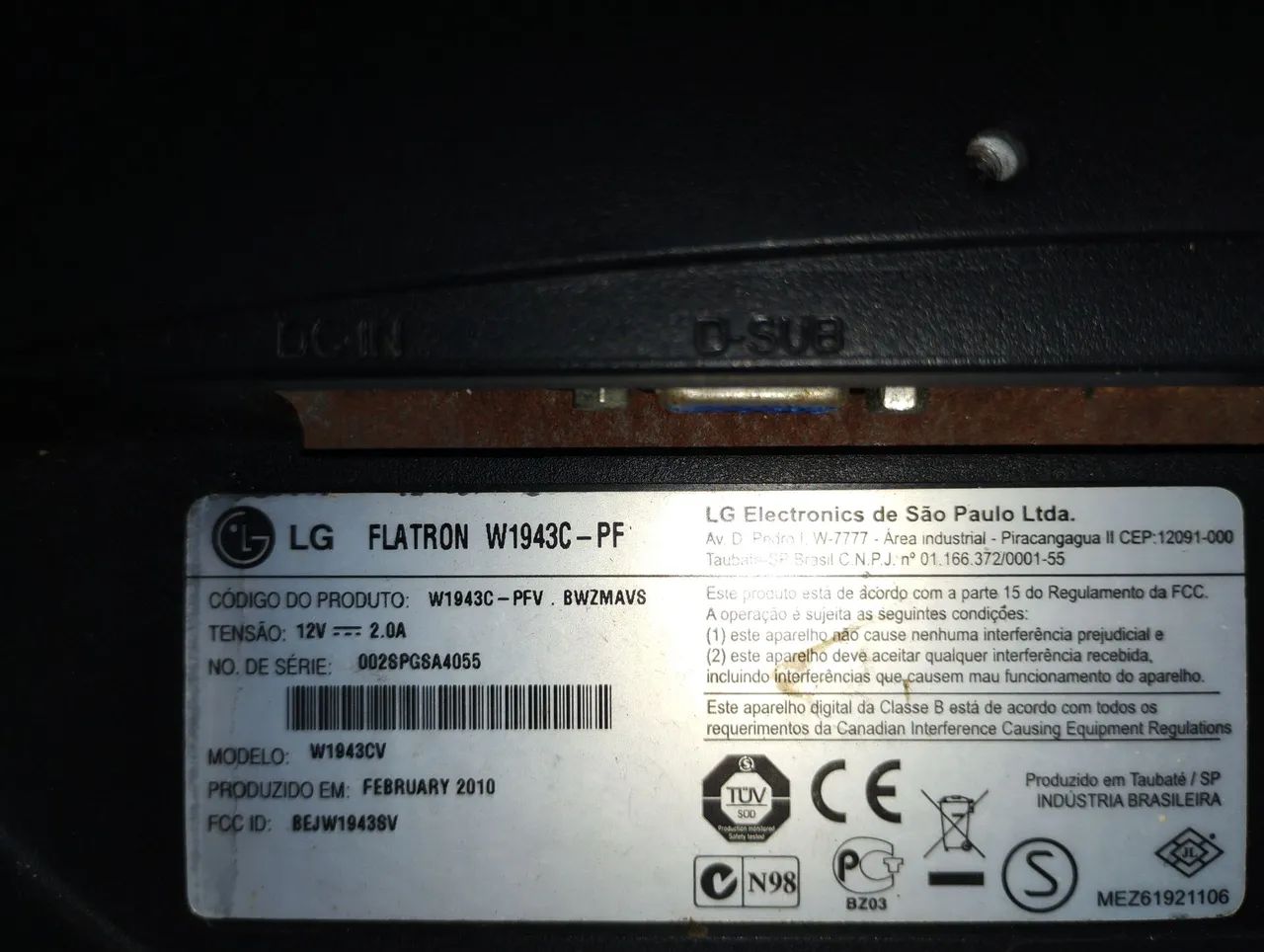 Monitor VGA  Led LG 19 Polegadas Modelo W1943C  - Foto 2