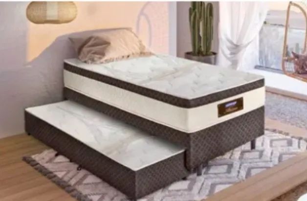 NOVA! Conjunto Cama box solteiro Gazin com cama auxiliar