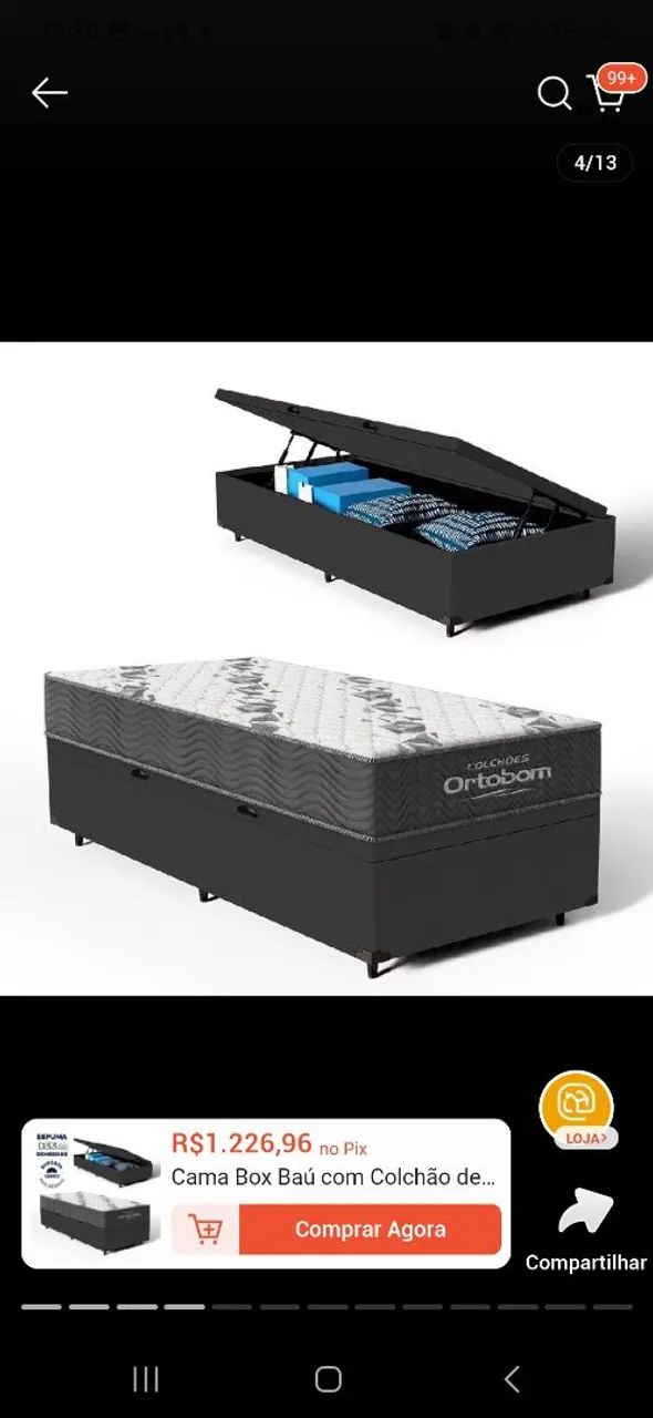 Cama Baú + Colchão 