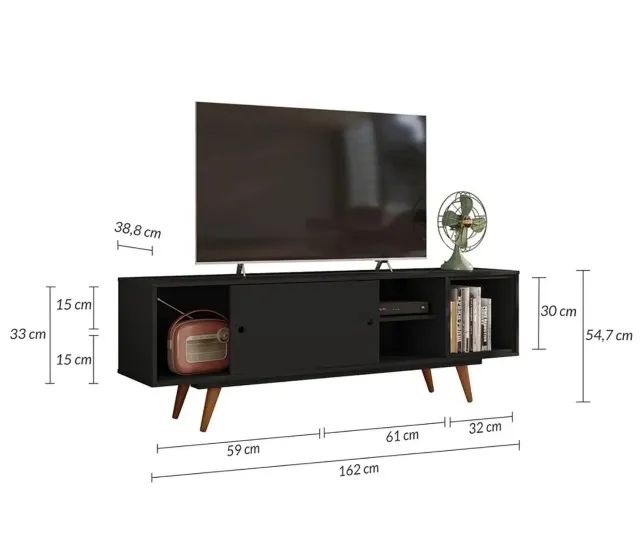 RACK RETRO WEIMAR PRETO 162cm - Foto 2