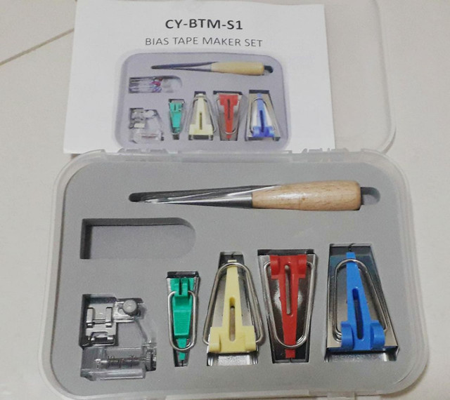 KIT Conjunto Aparelho Calcador de Fazer e Pregar Viés