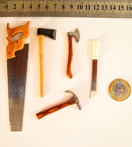 Miniaturas De Ferramentas Real, Com Lâminas De Aço Afiadas