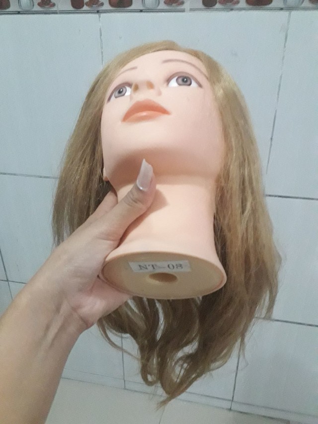 Cabeça de boneca, cabelo 100% Natural  - Foto 4