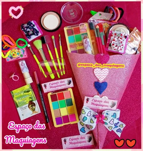 Kit Fashion Barbie Meninas Infantil Maquiagem Esmalte Laços Mecha