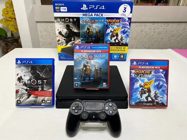 Console Sony PlayStation 4 Slim 1TB Mega Pack 15 Preto