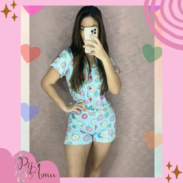 Pijama calça ondinha adulto roupa de dormir personagens