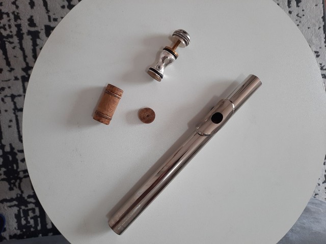 Bocal Flauta Transversal antigo riser oval e 2 stopper