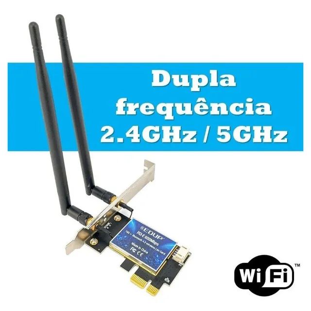 Placa De Rede Pci Wi-fi Dual Band 2.4g\5ghz Bluetooth Pc 1200M - Foto 4