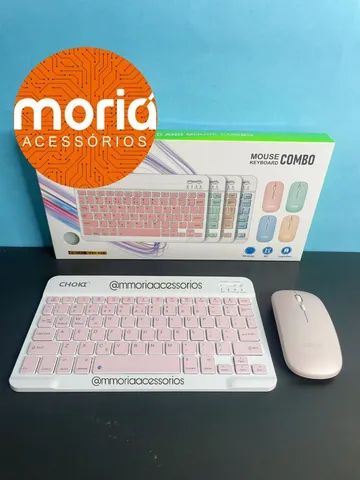 Kit Teclado e Mouse Bluetooth Sem Fio Tablet, Celular e IPad. - Foto 4