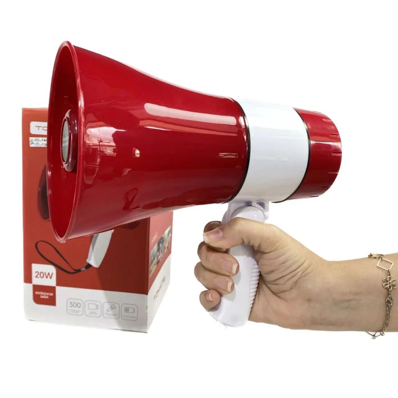 Megafone recarregável portátil com entrada usb e gravador  - Foto 3