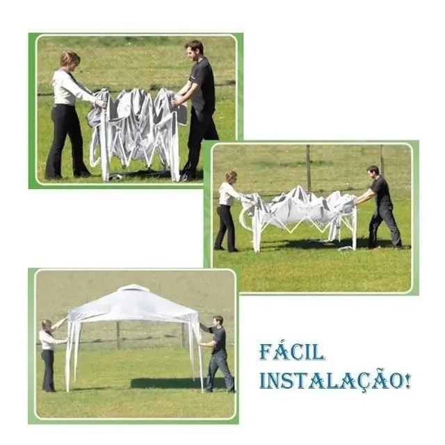 TENDA GAZEBO X-FLEX OXFORD BRANCO 3X3M MOR - Foto 4