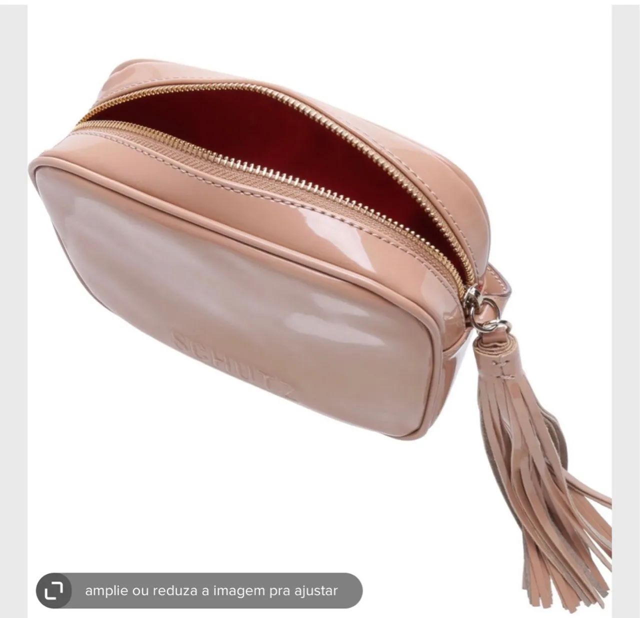 Bolsa Schutz original nude pingente franjas  - Foto 2