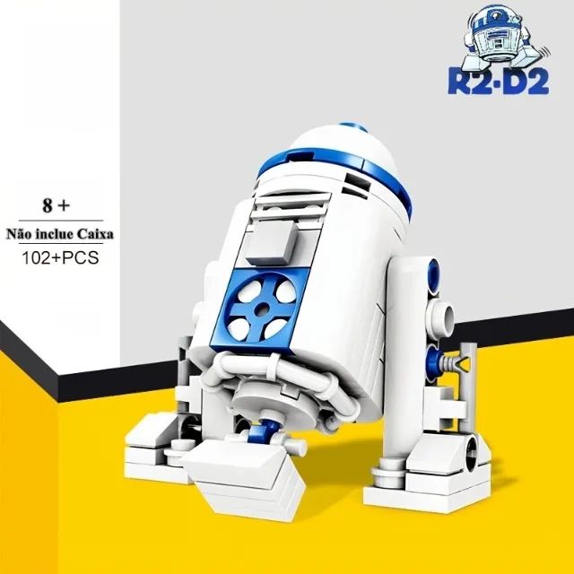 Robô R2D2 star minifigure com 102 peças de blocos de montar miniatura de coleção