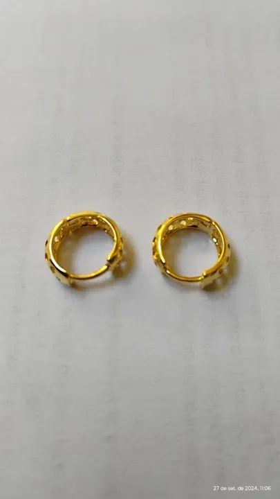 Par de Brinco Liso e Folheado a ouro 18k - Foto 5