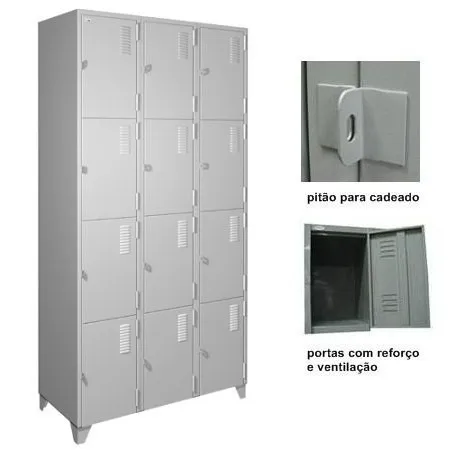 Roupeiro de aço 12 portas chapa #26